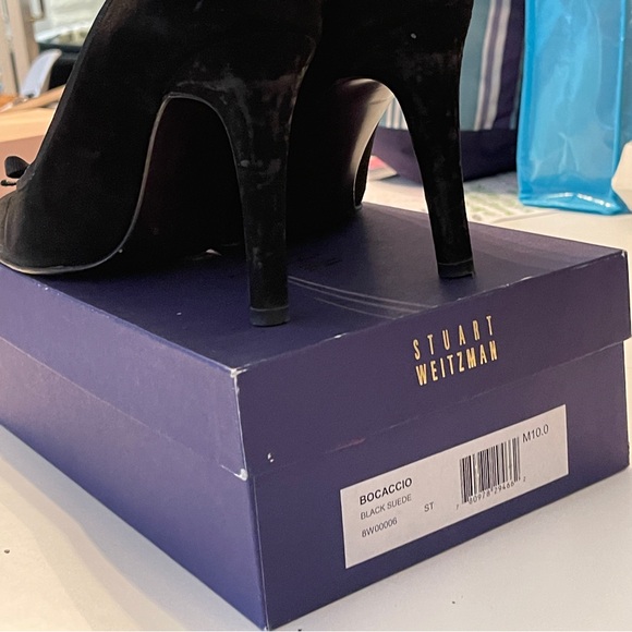 Stuart Weitzman Boccaccio Black Suede Stilettos - Picture 3 of 6